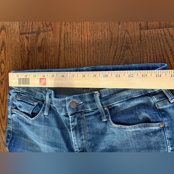 Mother The Looker Ankle Step Fray Distressed Blue Jeans - Picture 10 of 12